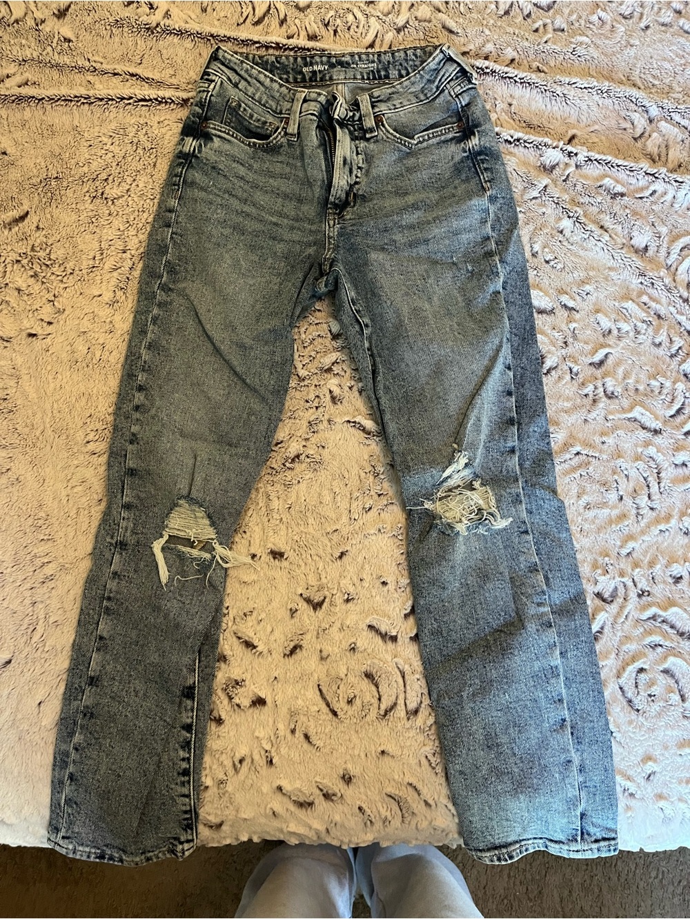 Old Navy High-Rise OG Straight Secret-Smooth Pockets Jeans in Blue